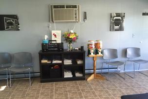 Styling stations at the salon